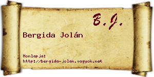 Bergida Jolán névjegykártya